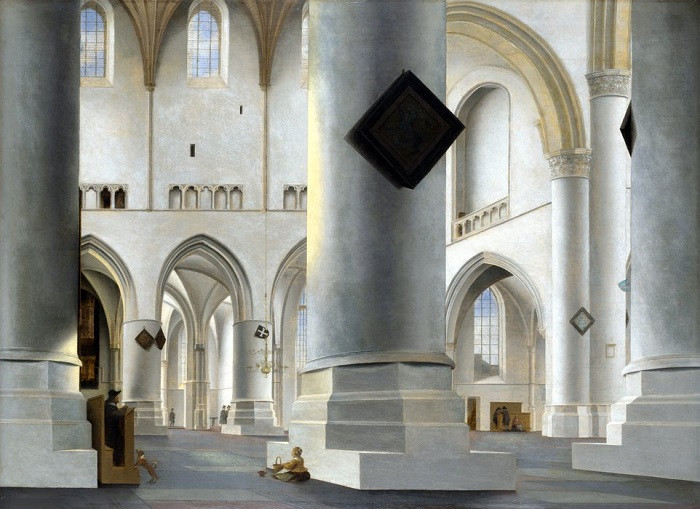 前1000幅世界名画-“哈勒姆 Grote Kerk 的内部” Pieter Jansz Saenredam