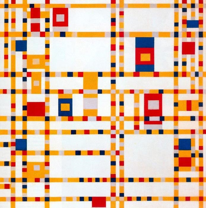 前1000幅世界名画-“百老汇布吉伍吉” Piet Mondrian - 布面油画 - 127 x 127 cm