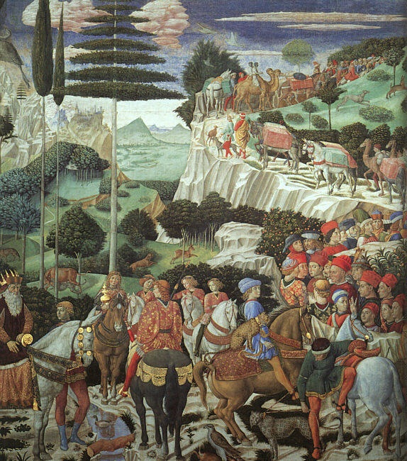 前1000幅世界名画-“Magus Melchoir 的游行” Benozzo Gozzoli - 壁画