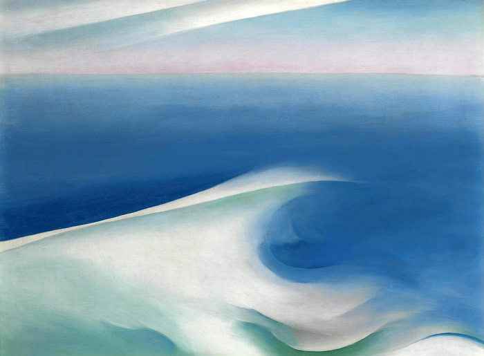 前1000幅世界名画-“蓝波缅因州” Georgia Totto O'keeffe - 布面油画 - 51 x 69 厘米