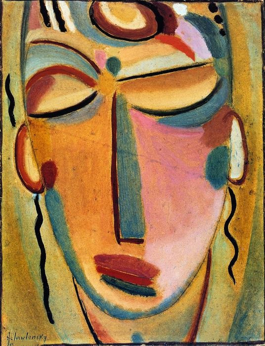 前1000幅世界名画-“神秘的头：冥想” Alexej Georgewitsch Von Jawlensky - 油画