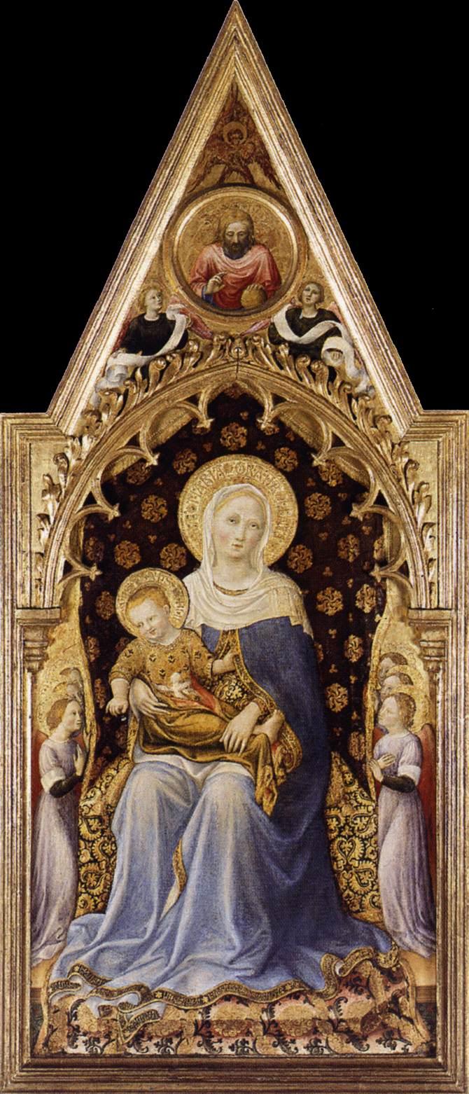 詹蒂莱·达·法布里亚诺(Gentile da Fabriano，意大利)作品-Quaratesi祭坛画，圣母子