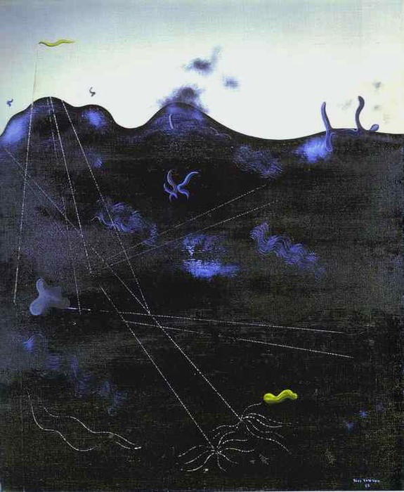 伊夫·坦吉（Yves Tanguy）作品-《蓝床》