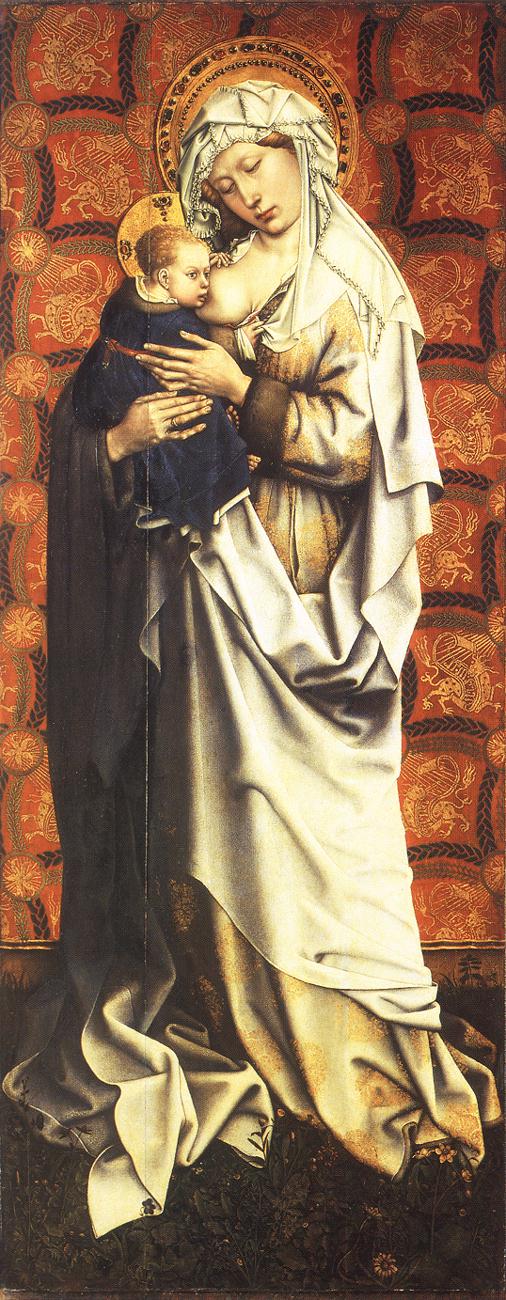 <a href=https://www.kuhw.com/e/tags/?tagid=1081 target=_blank class=infotextkey>罗伯特</a>·坎平（Robert Campin，1375-1444 年，佛兰芒画家）作品-圣母子