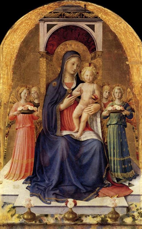 弗拉·安杰利科（Fra Angelico，意大利，1400-1455）作品-佩鲁贾祭坛画（中央面板）