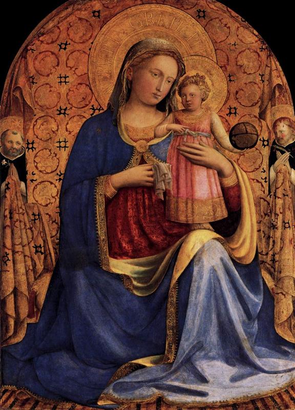 弗拉·安杰利科（Fra Angelico，意大利，1400-1455）作品-麦当娜和孩子