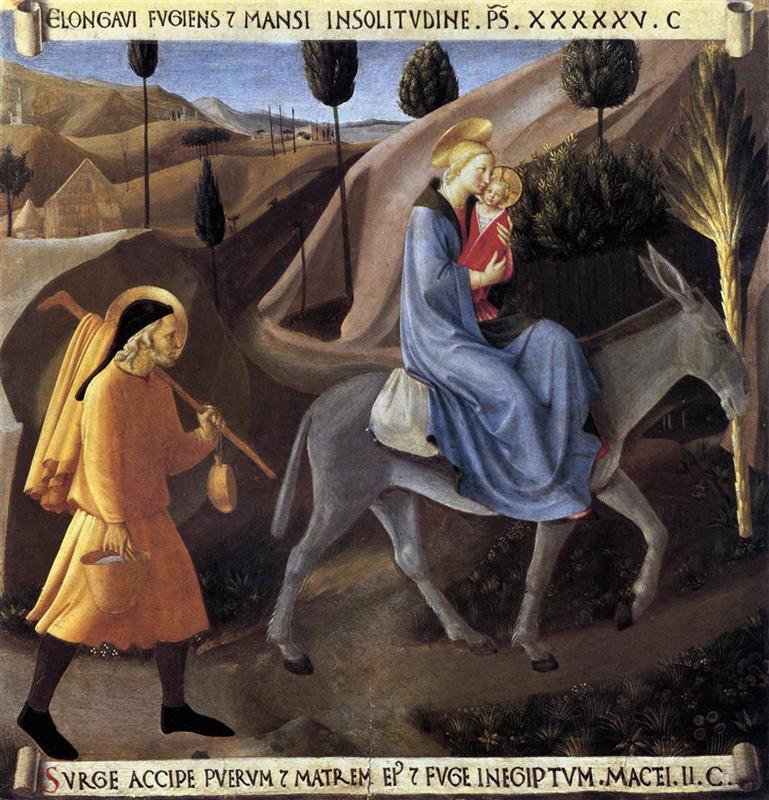 弗拉·安杰利科（Fra Angelico，意大利，1400-1455）作品-飞往埃及