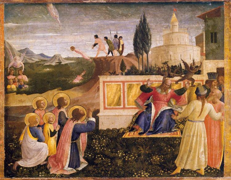 弗拉·安杰利科（Fra Angelico，意大利，1400-1455）作品-圣科斯马斯和圣达米安打捞