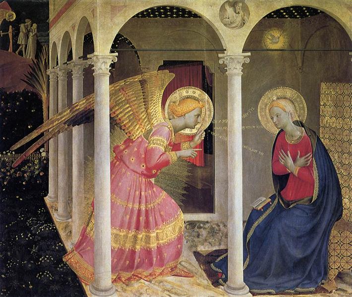 弗拉·安杰利科（Fra Angelico，意大利，1400-1455）作品-报喜