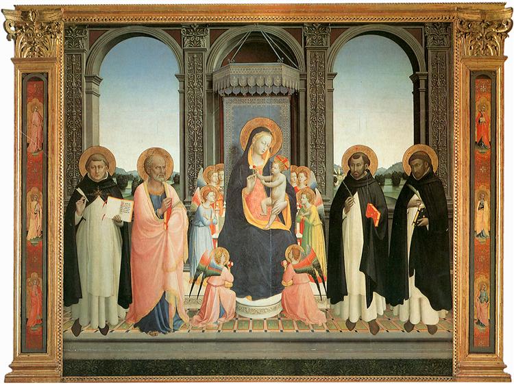 弗拉·安杰利科（Fra Angelico，意大利，1400-1455）作品-圣多梅尼科祭坛画