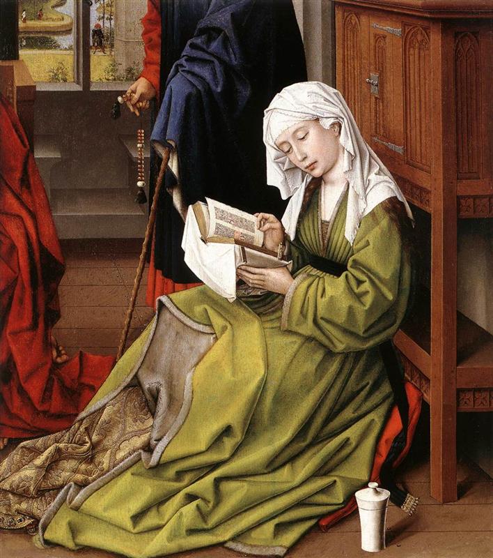 罗吉尔·范德韦登（Rogier van der Weyden，荷兰画家，1399 - 1464 年）作品-抹大拉的阅读