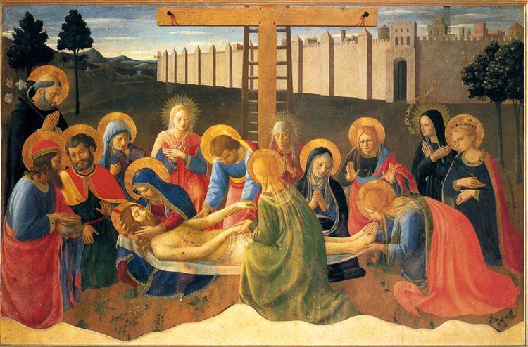 弗拉·安杰利科（Fra Angelico，意大利，1400-1455）作品-为基督哀悼