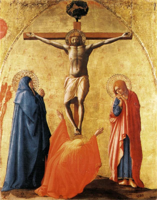 马萨乔（Masaccio，意大利，1401-1428）作品-钉十字架