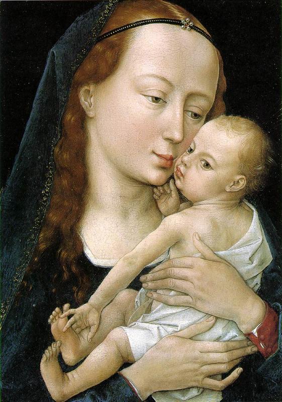 罗吉尔·范德韦登（Rogier van der Weyden，荷兰画家，1399 - 1464 年）作品-圣母子1