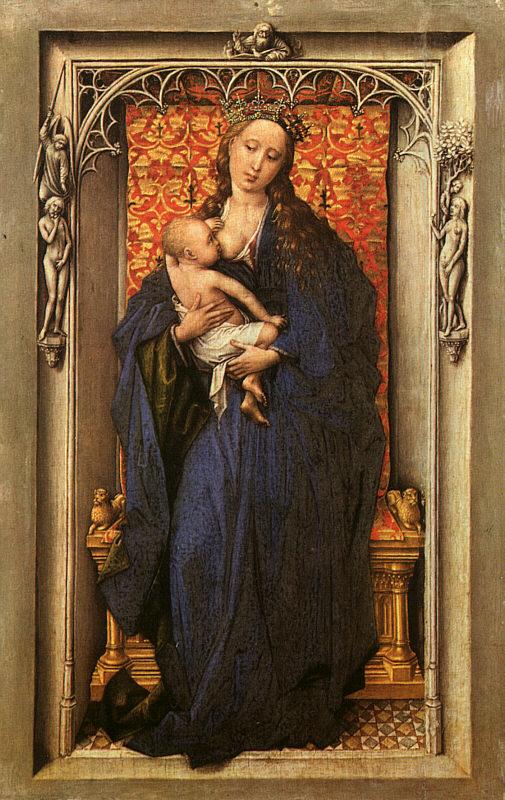 罗吉尔·范德韦登（Rogier van der Weyden，荷兰画家，1399 - 1464 年）作品-麦当娜和孩子1