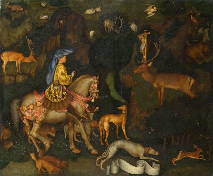 皮萨内洛 (Pisanello，1395 – 1455，意大利)作品-圣尤斯塔斯的愿景