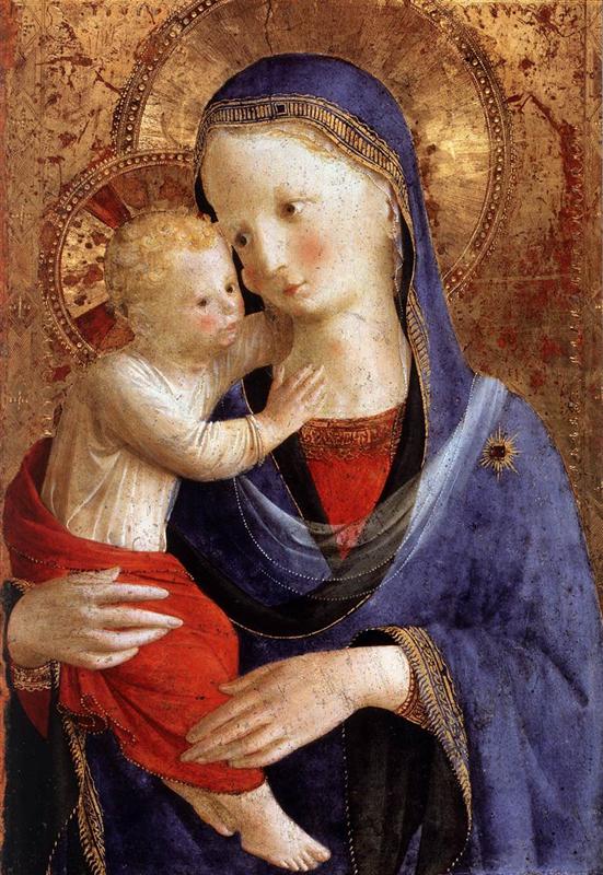 弗拉·安杰利科（Fra Angelico，意大利，1400-1455）作品-圣母子