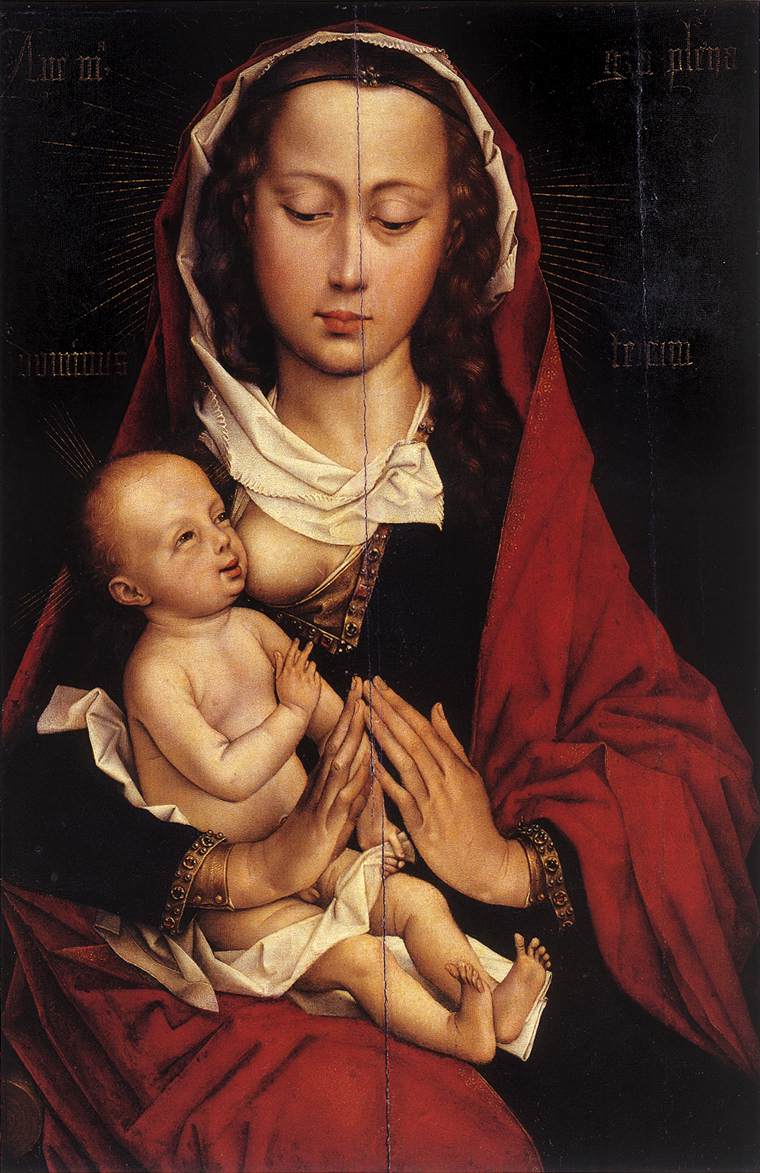 罗吉尔·范德韦登（Rogier van der Weyden，荷兰画家，1399 - 1464 年）作品-麦当娜和孩子3