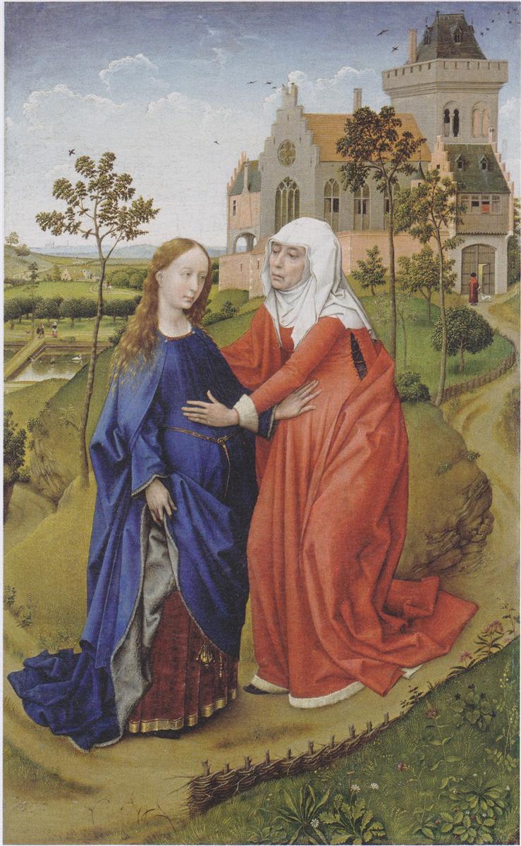 罗吉尔·范德韦登（Rogier van der Weyden，荷兰画家，1399 - 1464 年）作品-玛丽的探访 