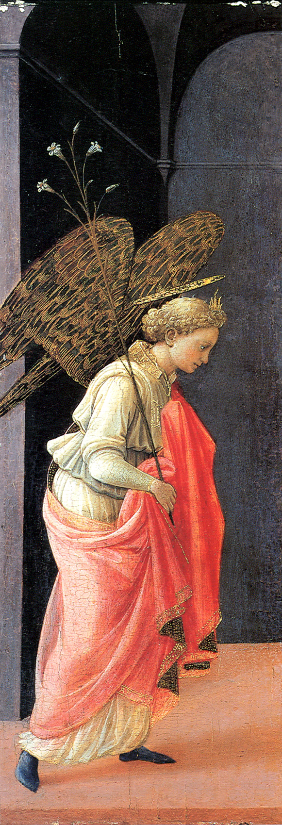 菲利波·里皮（Filippo Lippi ，1406-1469，意大利画家）作品-报喜，左翼