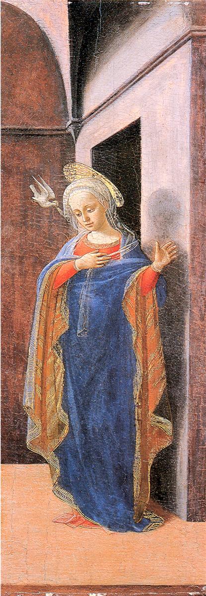 菲利波·里皮（Filippo Lippi ，1406-1469，意大利画家）作品-报喜，右翼