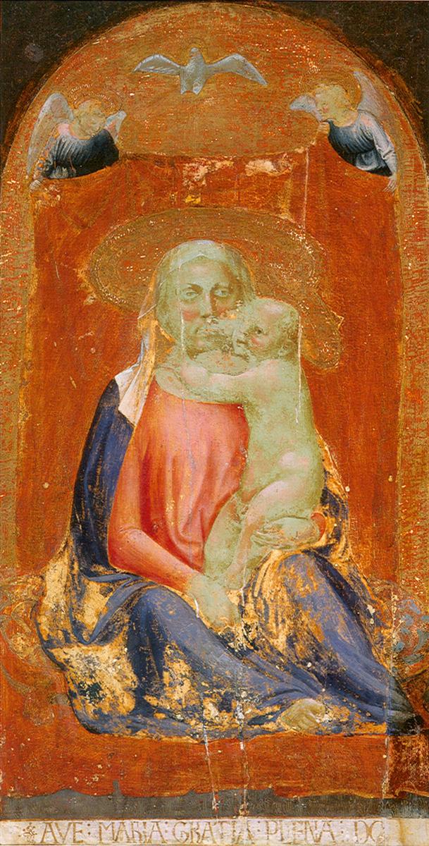 马萨乔（Masaccio，意大利，1401-1428）作品-谦逊的麦当娜