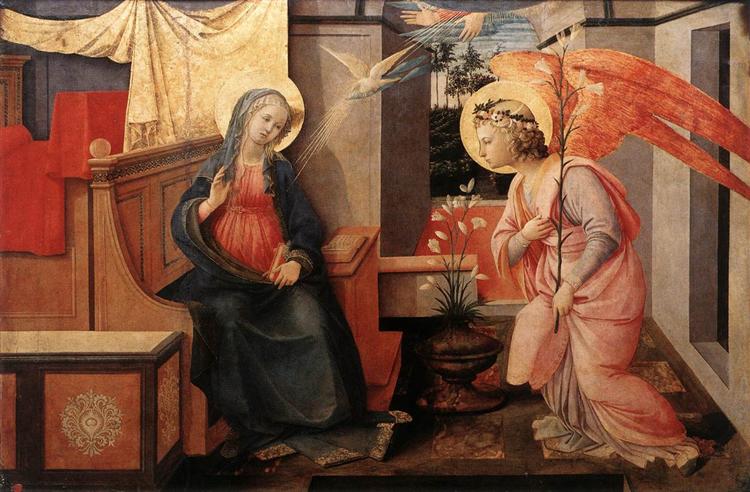 菲利波·里皮（Filippo Lippi ，1406-1469，意大利画家）作品-报喜 2