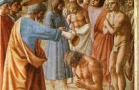 马萨乔（Masaccio，意大利，1401-1428）作品-新信徒的洗礼