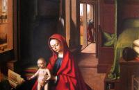 彼得鲁斯·克里斯特斯（Petrus Christus，荷兰画家，1410-1475）作品--哥特式室内的圣母子