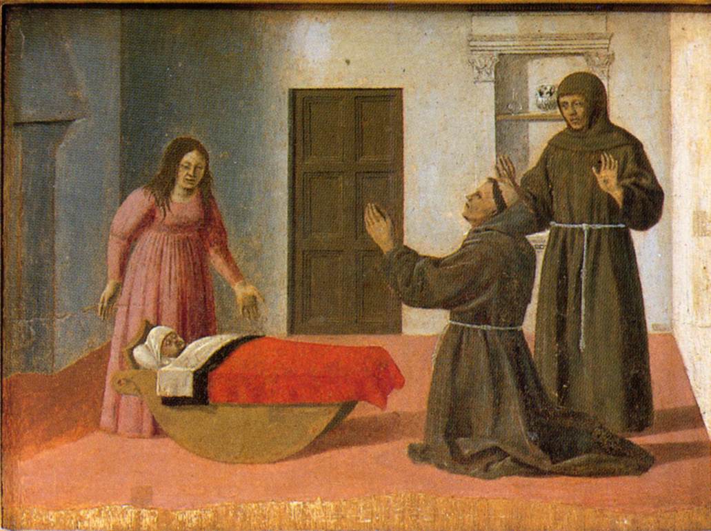 皮耶罗·德拉·弗朗西斯卡（Piero della Francesca，1412-1492，意大利画家）作品-《圣安东尼复活一个孩子》