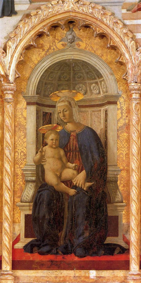 皮耶罗·德拉·弗朗西斯卡（Piero della Francesca，1412-1492，意大利画家）作品-《麦当娜和孩子》