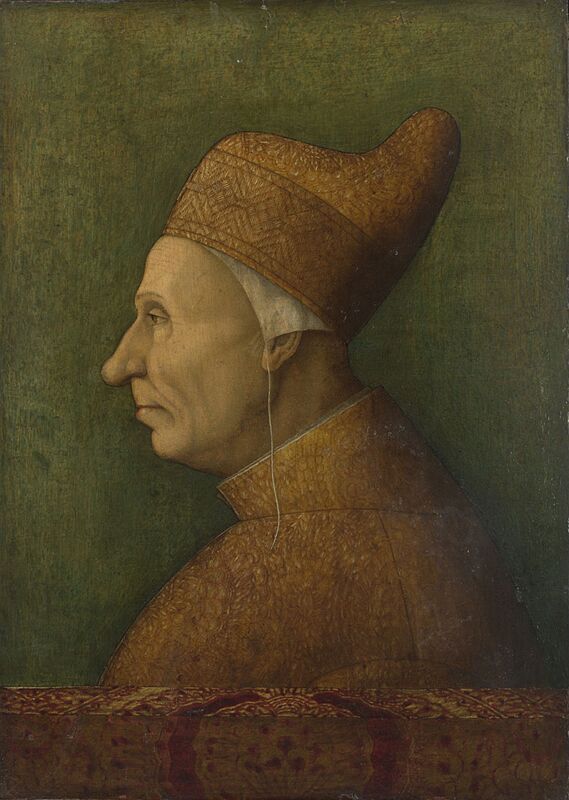真蒂莱·贝利尼（Gentile Bellini，1429-1507，意大利）作品-威尼斯总督 Nicolò Marcello 的肖像