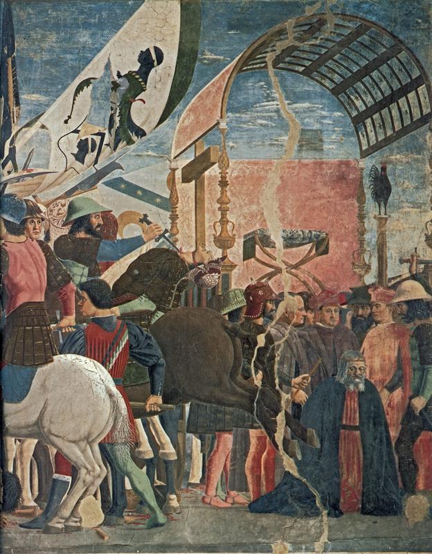 皮耶罗·德拉·弗朗西斯卡（Piero della Francesca，1412-1492，意大利画家）作品-《赫拉克略斯和乔斯罗斯之间的战斗（详细）3》