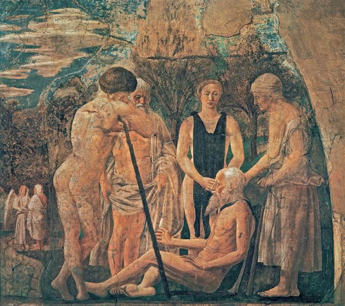 皮耶罗·德拉·弗朗西斯卡（Piero della Francesca，1412-1492，意大利画家）作品-《亚当之死（详细）》