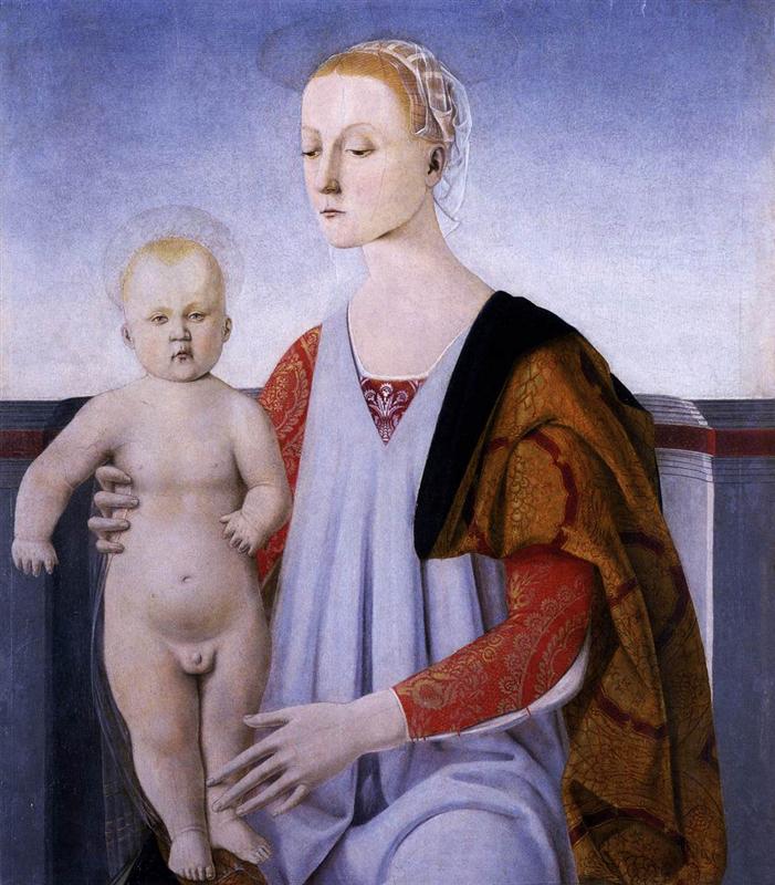 皮耶罗·德拉·弗朗西斯卡（Piero della Francesca，1412-1492，意大利画家）作品-《圣母子》