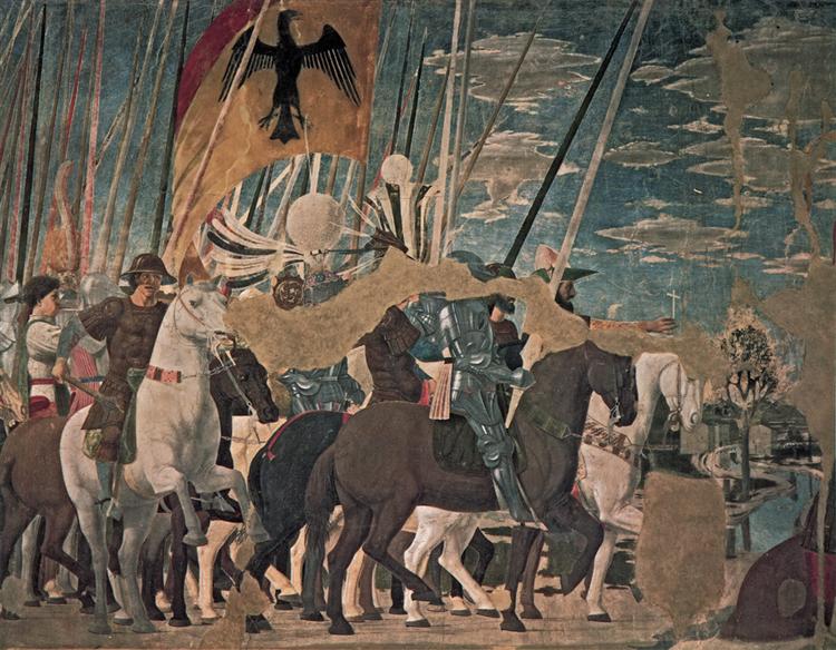 皮耶罗·德拉·弗朗西斯卡（Piero della Francesca，1412-1492，意大利画家）作品-《君士坦丁战胜马克森提乌斯（详细）》