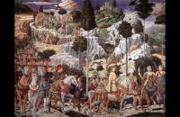 贝诺佐·戈佐利（Benozzo Gozzoli，1421-1497，意大利）作品-法师巴尔萨泽的游行（详细）