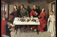 德克·布茨（Dirk Bouts，1415-1475，荷兰画家）作品-《基督在西门家》