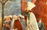 皮耶罗·德拉·弗朗西斯卡（Piero della Francesca，1412-1492，意大利画家）作品-《赫拉克略将十字架归还耶路撒冷》