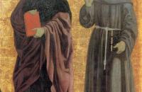 皮耶罗·德拉·弗朗西斯卡（Piero della Francesca，1412-1492，意大利画家）作品-《圣安德鲁和圣贝纳迪诺》