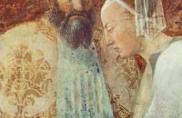 皮耶罗·德拉·弗朗西斯卡（Piero della Francesca，1412-1492，意大利画家）作品-《示巴女王与所罗门王会面（详细）》