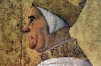 真蒂莱·贝利尼（Gentile Bellini，1429-1507，意大利）作品-总督乔瓦尼·莫塞尼戈的肖像