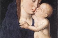 德克·布茨（Dirk Bouts，1415-1475，荷兰画家）作品-《圣母子 1》