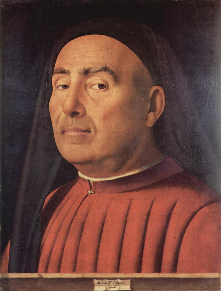 安东内洛·达·墨西拿 （Antonello da Messina，1430-1479，意大利）作品-一个男人的肖像（Trivulzio 肖像）