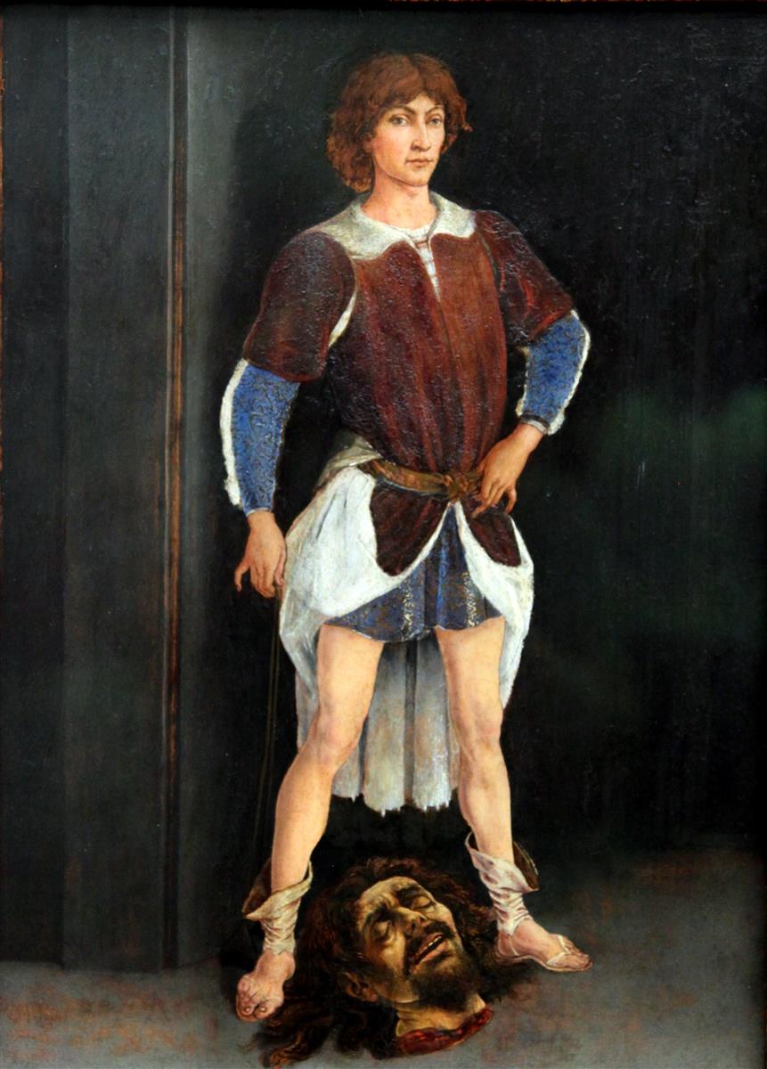 安东尼奥·德尔·波拉伊奥罗 （Antonio del Pollaiolo，1429-1498，意大利）作品-大卫与歌利亚的头颅