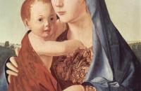 安东内洛·达·墨西拿 （Antonello da Messina，1430-1479，意大利）作品-麦当娜和孩子（麦当娜本森）