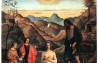 乔凡尼・贝里尼(Giovanni Bellini，意大利，1430-1516 年）-基督的洗礼，圣约翰祭坛画
