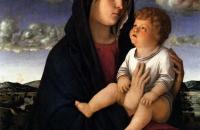 乔凡尼・贝里尼(Giovanni Bellini，意大利，1430-1516 年）-红色小天使的圣母
