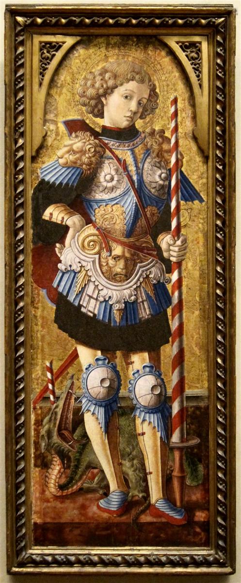 卡洛·克里维利（Carlo Crivelli，意大利画家，1435-1495）作品--圣乔治 1