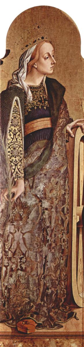 卡洛·克里维利（Carlo Crivelli，意大利画家，1435-1495）作品--亚历山大的圣凯瑟琳